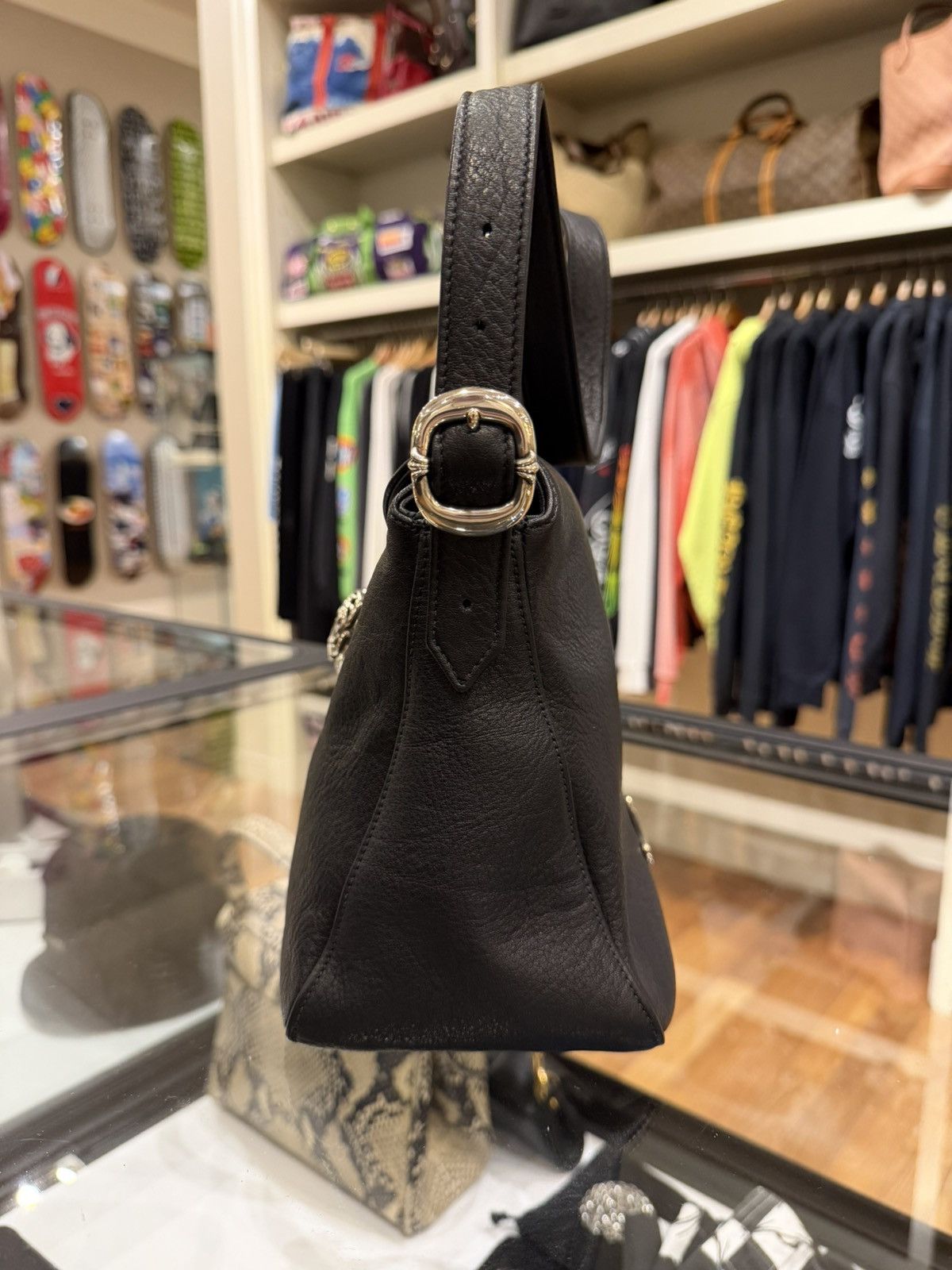 Chrome Hearts Chrome Hearts Vine Flap Silver Embellished Leather Bag Size ONE SIZE - 3 Thumbnail