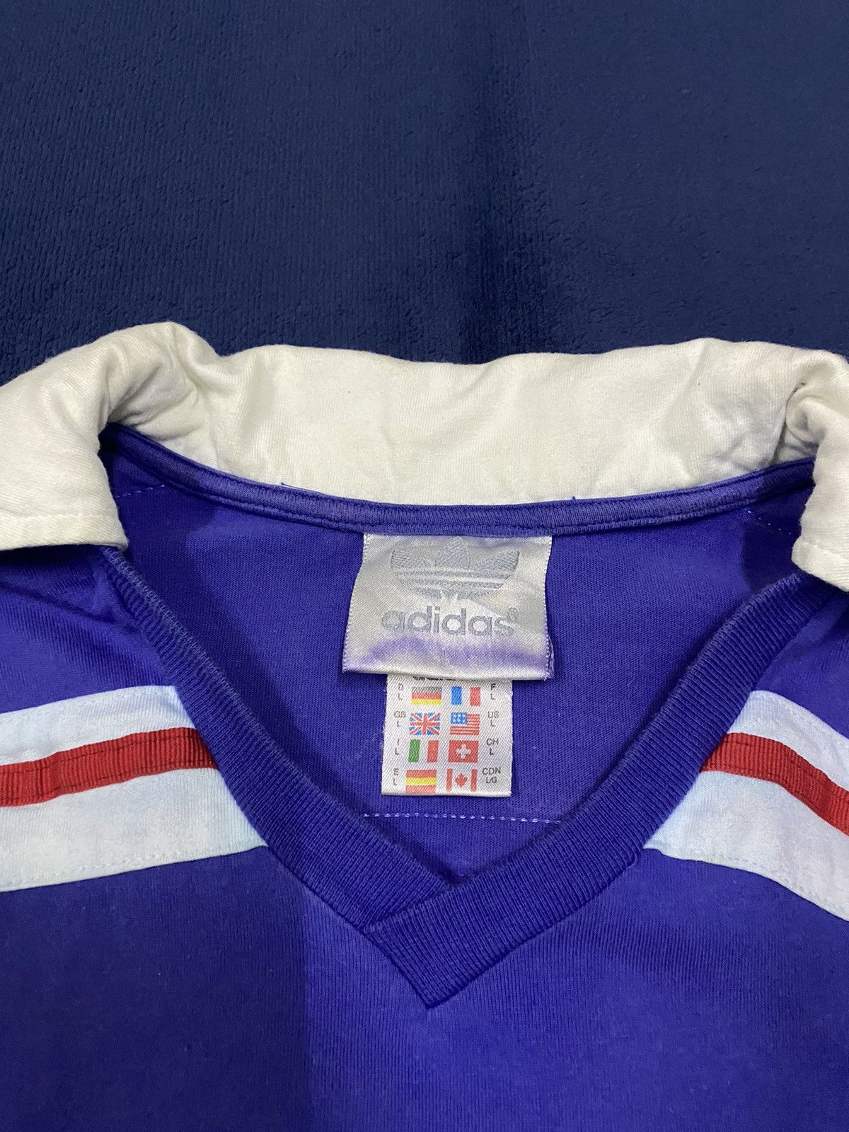 Adidas × Vintage Vintage 90s France International Football Club Polo Tshirt Size US L / EU 52-54 / 3 - 5 Thumbnail