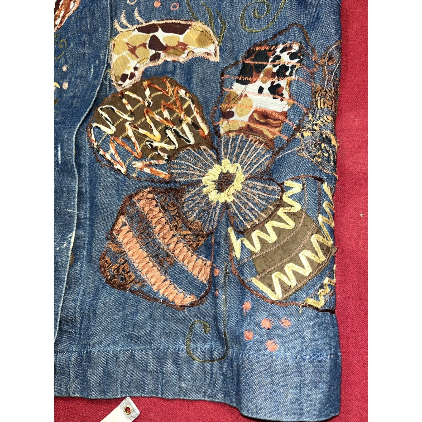 Vintage VINTAGE Breckenridge Denim Jacket Womens Blue Button Up Long Sleeve Floral Embroidered PS Size S / US 4 / IT 40 - 6 Thumbnail