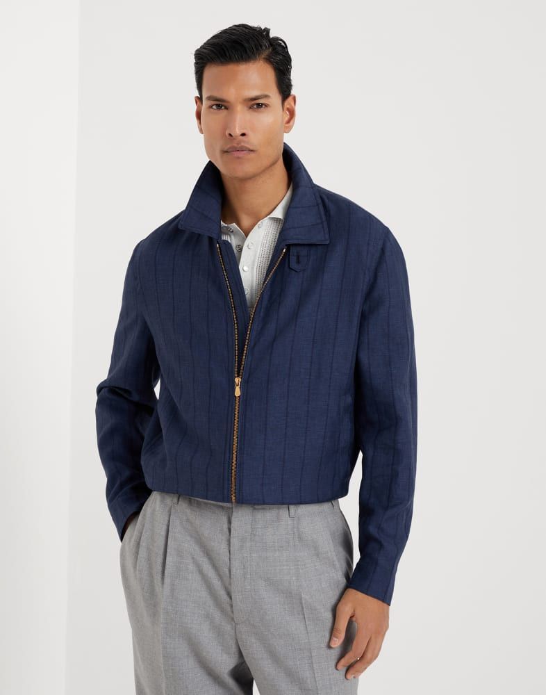 Brunello Cucinelli o1w1db10825 Jacket Water Resistant in Blue Size US L / EU 52-54 / 3 - 1 Thumbnail