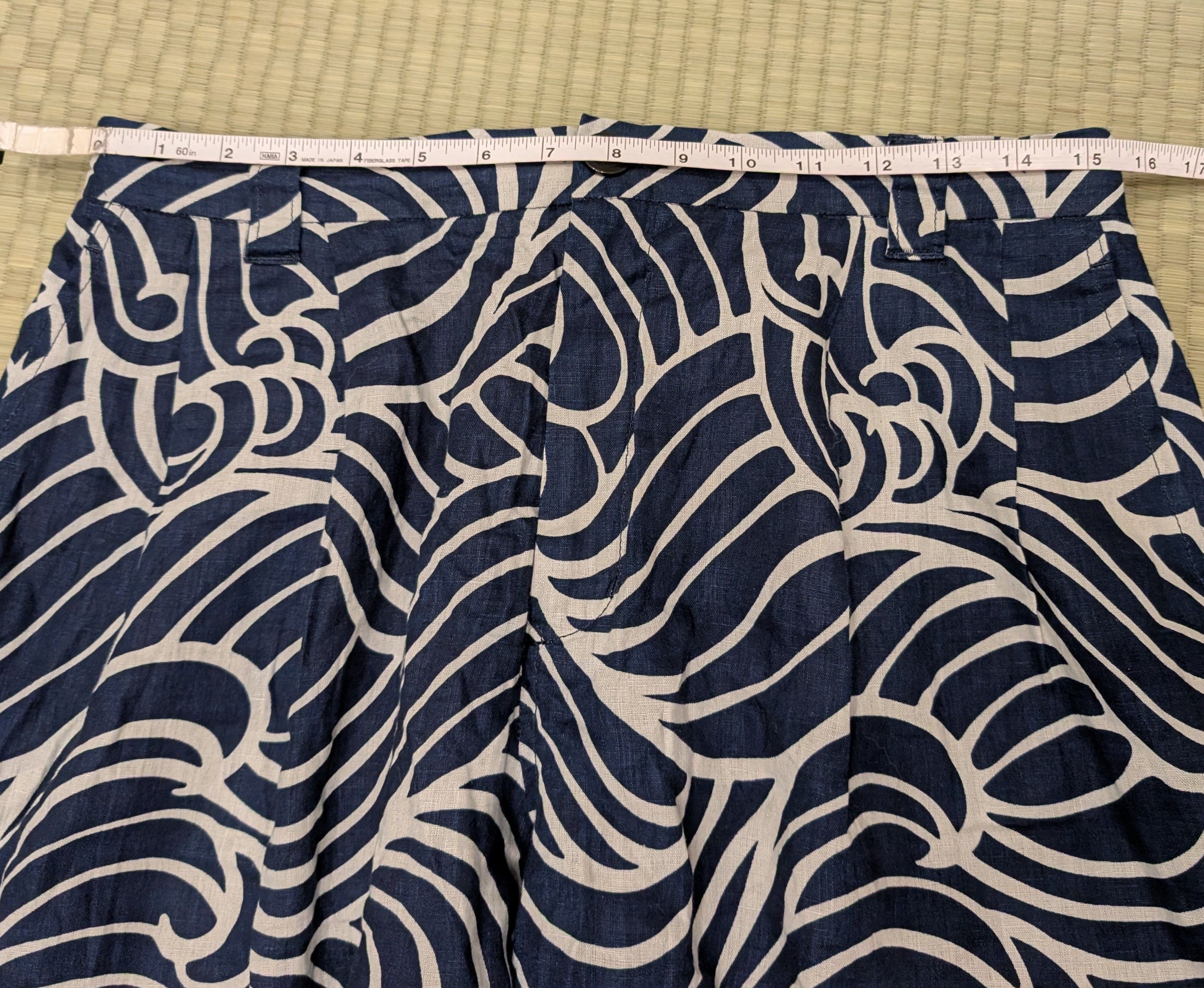 Blue Blue Japan RARE Blue Blue Japan Linen Wave Pattern Pants Made in Japan Size US 31 - 7 Thumbnail