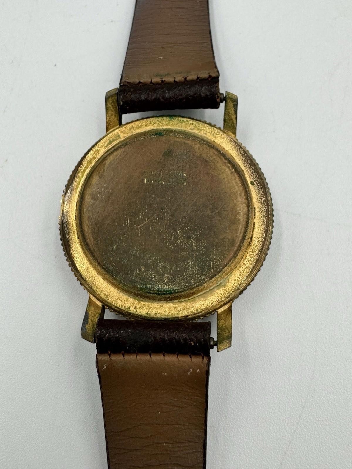 Bluer Denim Buler Swiss Coin-Style Dial Watch Liberty Motif Rare 60s Size ONE SIZE - 3 Thumbnail