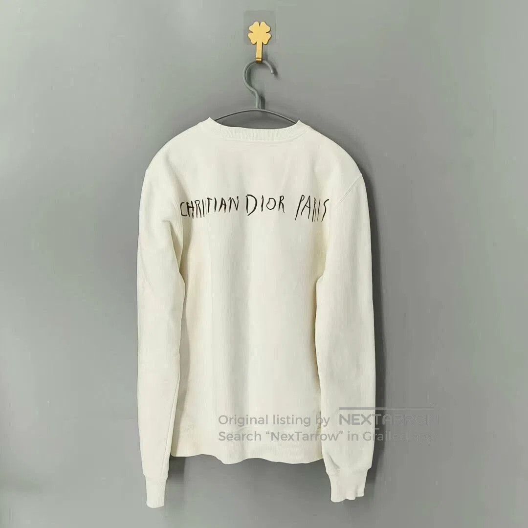 Dior dior embroidered logo sweatshirt in cream. Size S / US 4 / IT 40 - 2 Thumbnail
