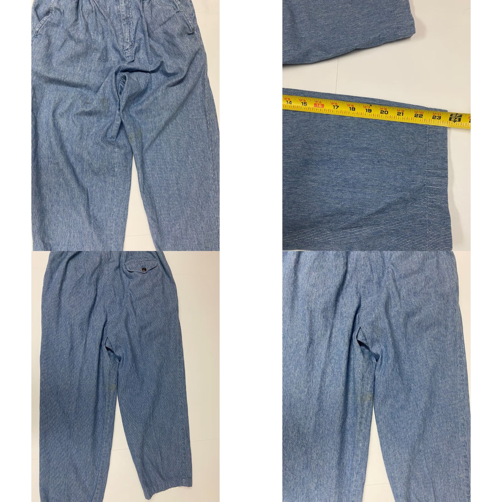 Vintage Lizwear Womens Jeans 10 Blue Light Denim Cotton Blend Straight Zip Crop Stretch Regular Inseam 23 in Size 32" / US 10 / IT 46 - 8 Thumbnail