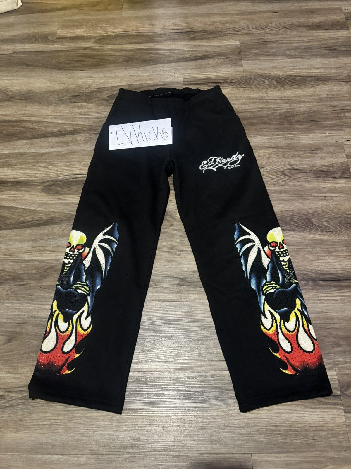 Ed Hardy × Ken Carson Ed Hardy x Ken Carson ComplexCon Rhinestone Sweatpants Size US 34 / EU 50 - 1 Thumbnail