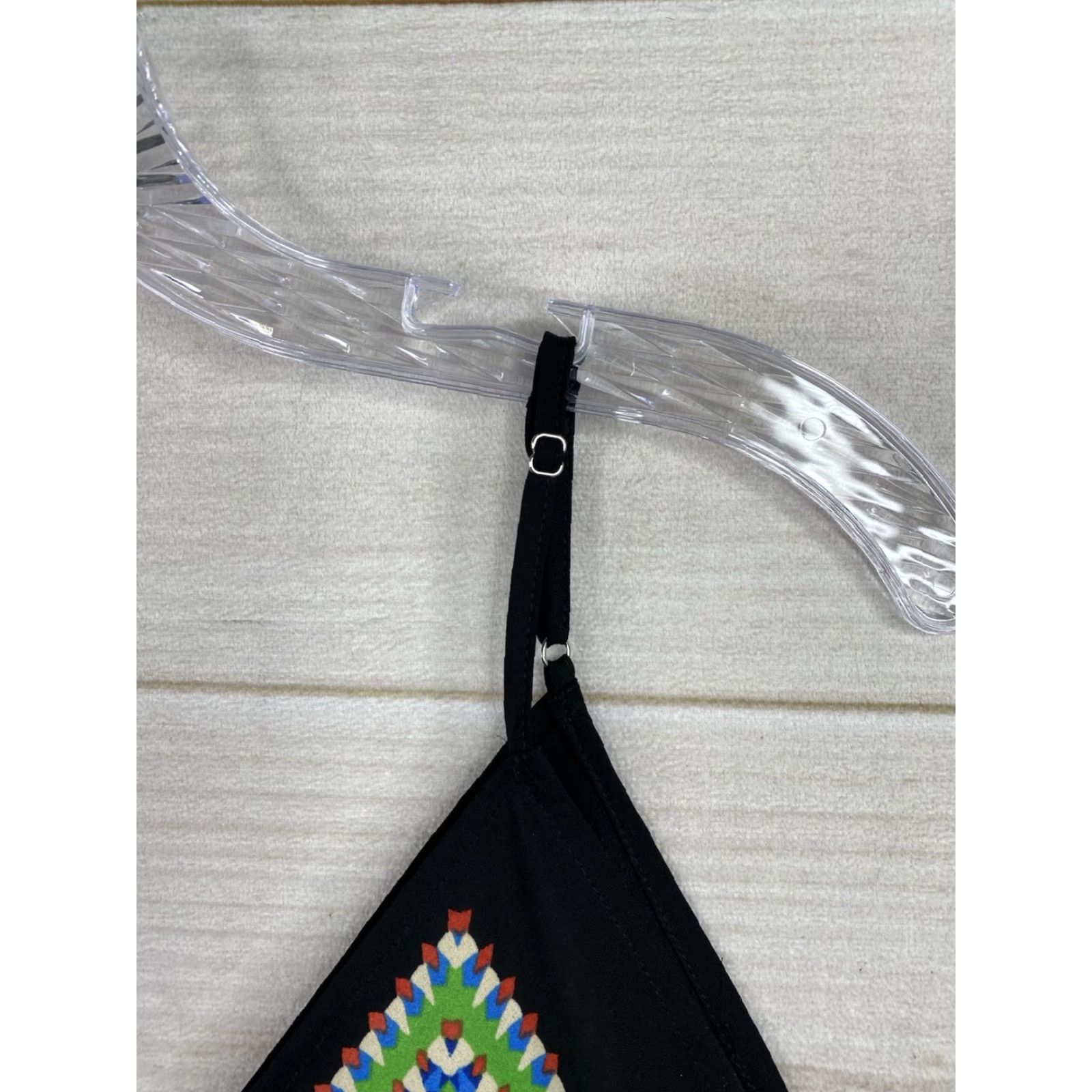 Vintage Lily White Dress Sleeveless Spaghetti Strap V-Neck Knee Length Black XL Bohemian Sundress Light Weight Casual Travel Party/Cocktail Women Size XL / US 12-14 / IT 48-50 - 2 Thumbnail