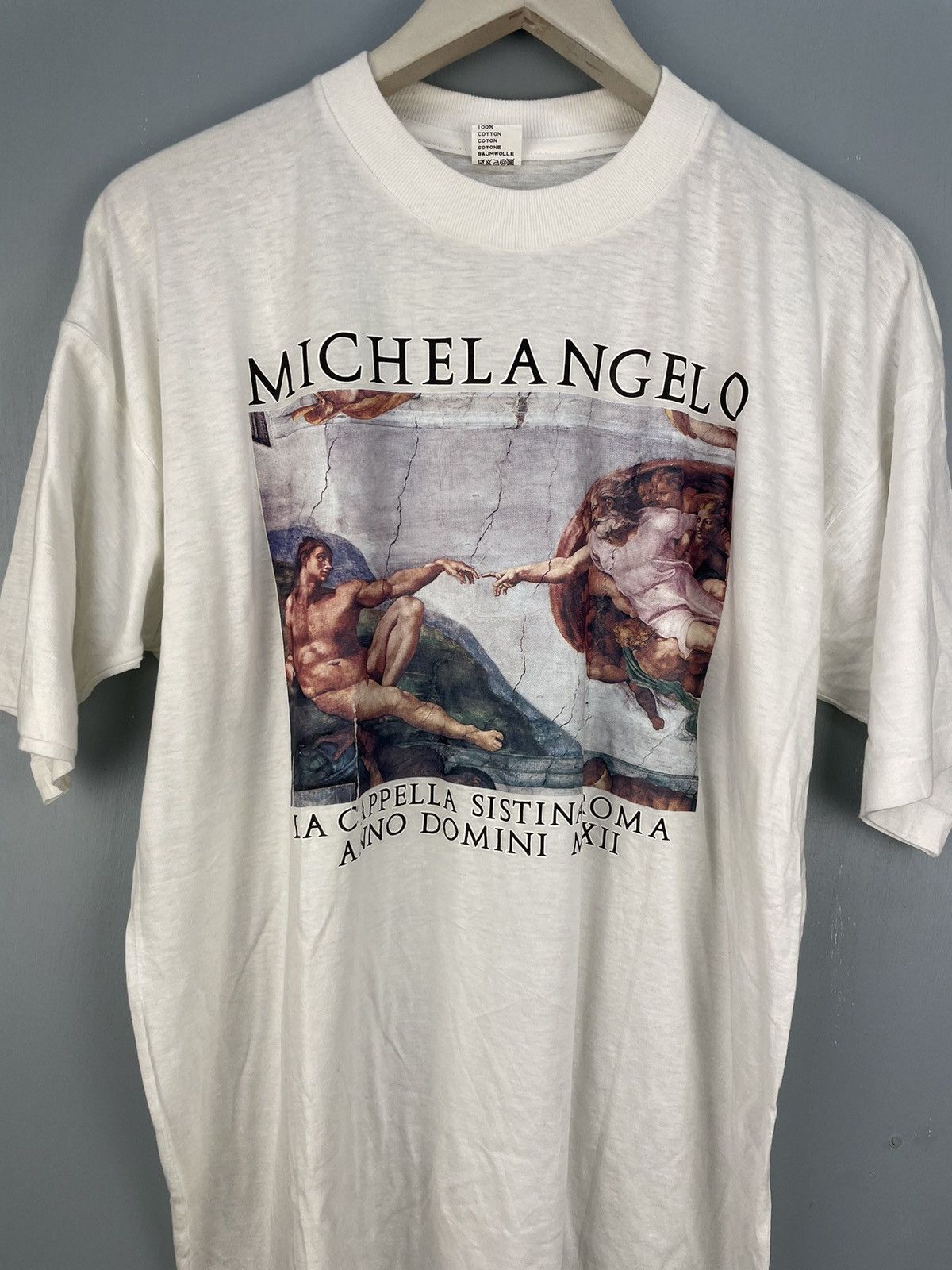 Vintage Vintage 90s Michel Angelo art photo t shirt Size US XL / EU 56 / 4 - 3 Thumbnail