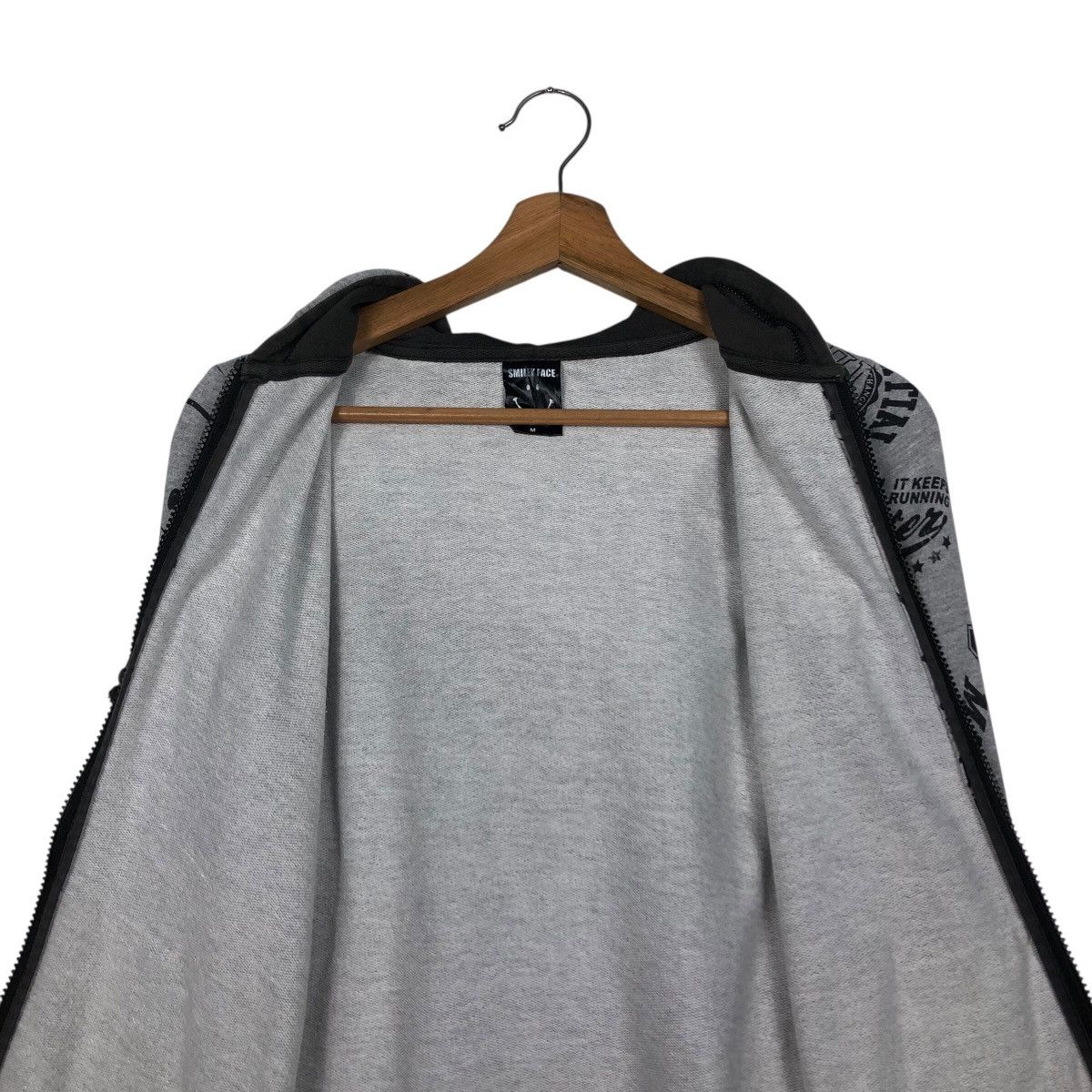 Japanese Brand Smiley Face All-Over Print Zip Hoodie – Grey/Black Size US M / EU 48-50 / 2 - 16 Thumbnail