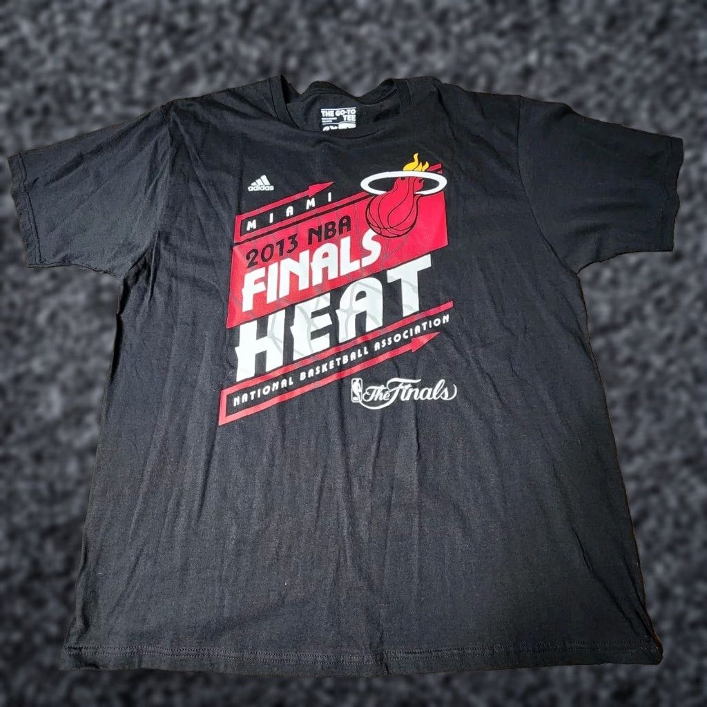 Adidas adidas Miami Heat NBA Finals Black Short Sleeve T-Shirt 2XL Mens Size US XXL / EU 58 / 5 - 1 Thumbnail