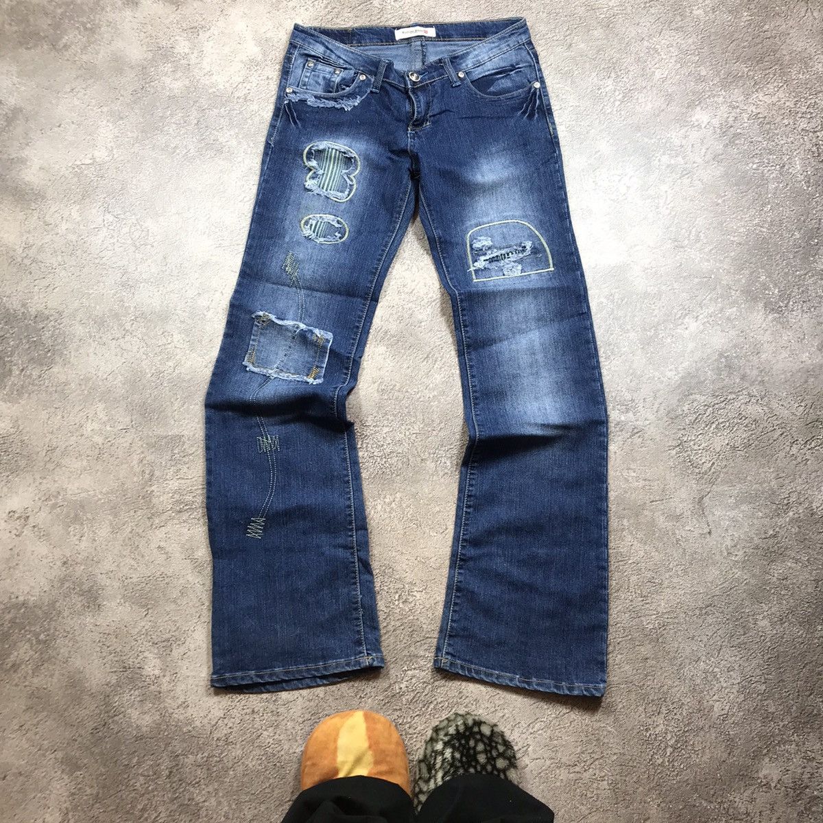 Vintage Vintage 90s Distressed Baggy Wide Leg Jeans Grunge Skate 31 Size 31" - 2 Thumbnail