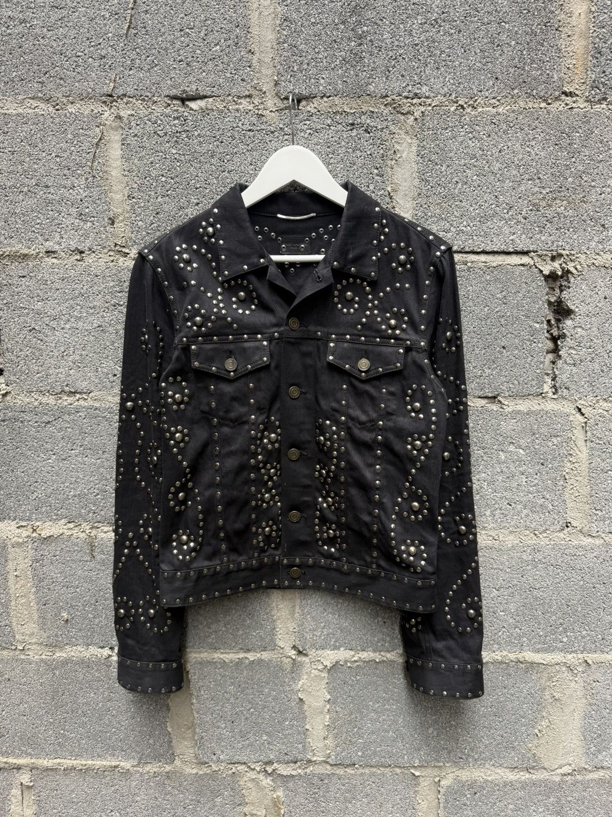 Saint Laurent Paris 1/1 Saint Laurent Runway Sample Studded Denim Jacket Size US M / EU 48-50 / 2 - 1 Thumbnail