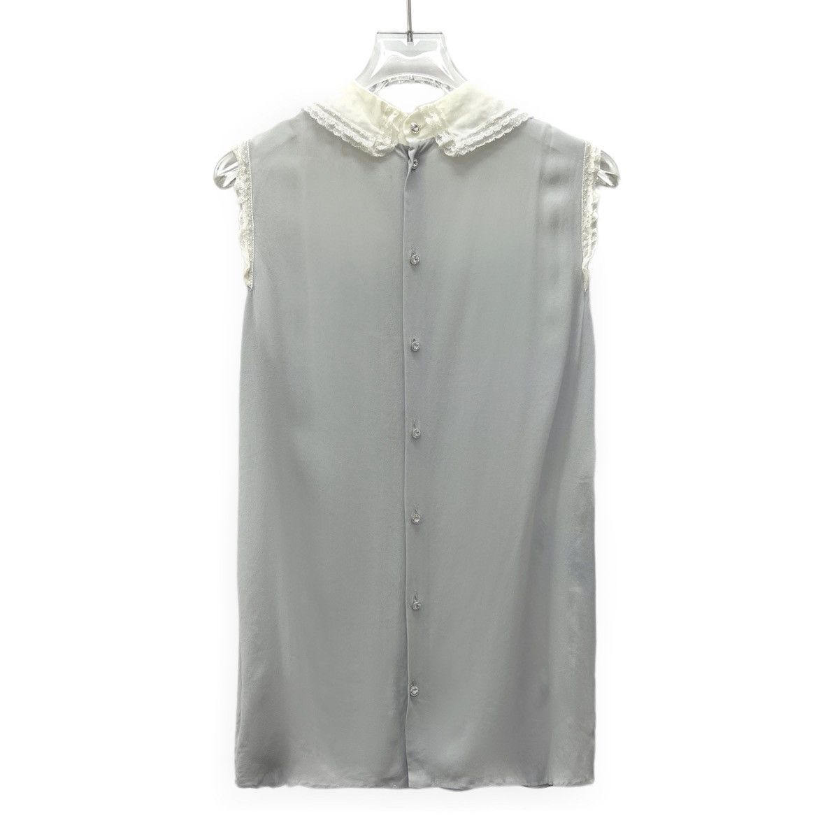 Miu Miu Miu Miu Lace Trim Mulberry Silk Lapel Sleeveless Dress K26WX Size M / US 6-8 / IT 42-44 - 2 Thumbnail