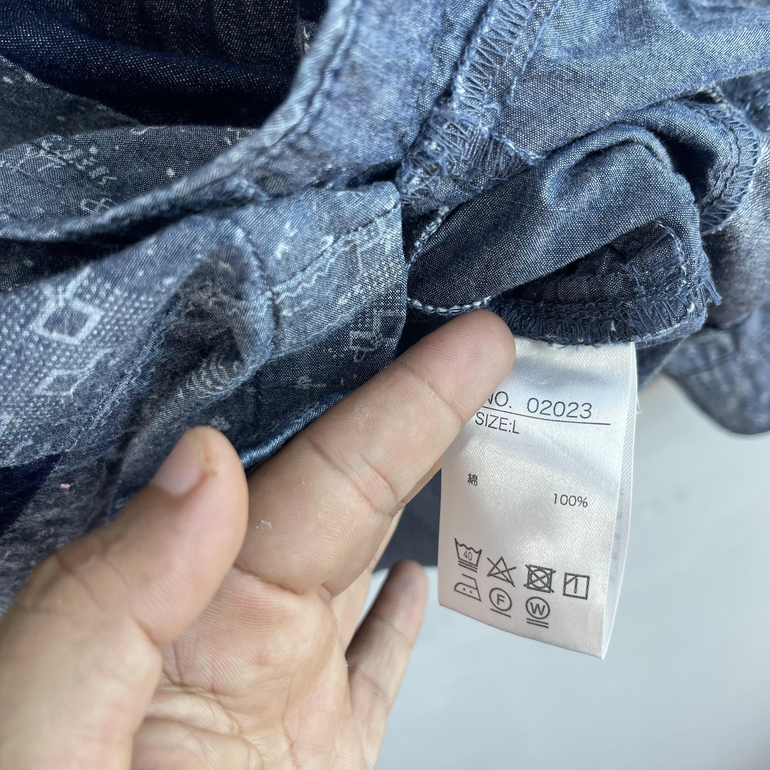 Japanese Brand × Vintage Vintage Patchwork Reconstruct Flannel Denim Button Up Size US M / EU 48-50 / 2 - 6 Thumbnail