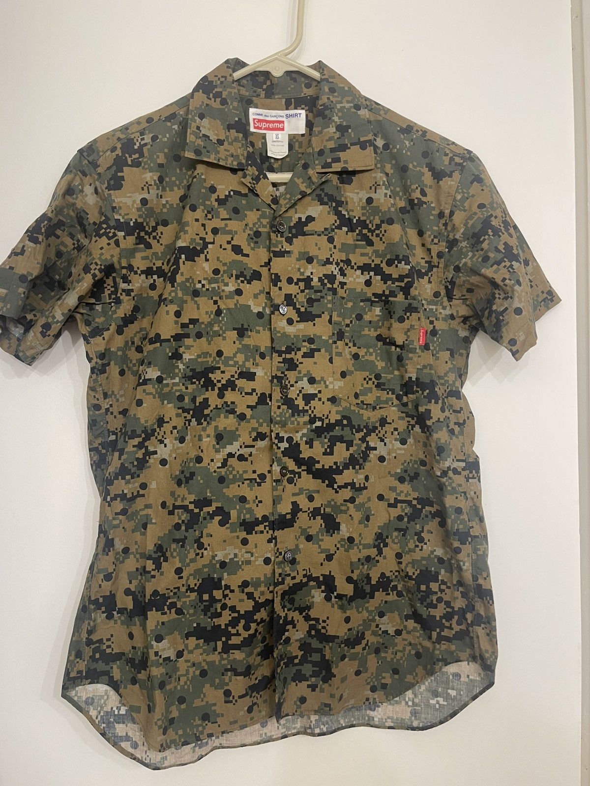 FINAL DROP Supreme X CDG digi camo button up shirt XS