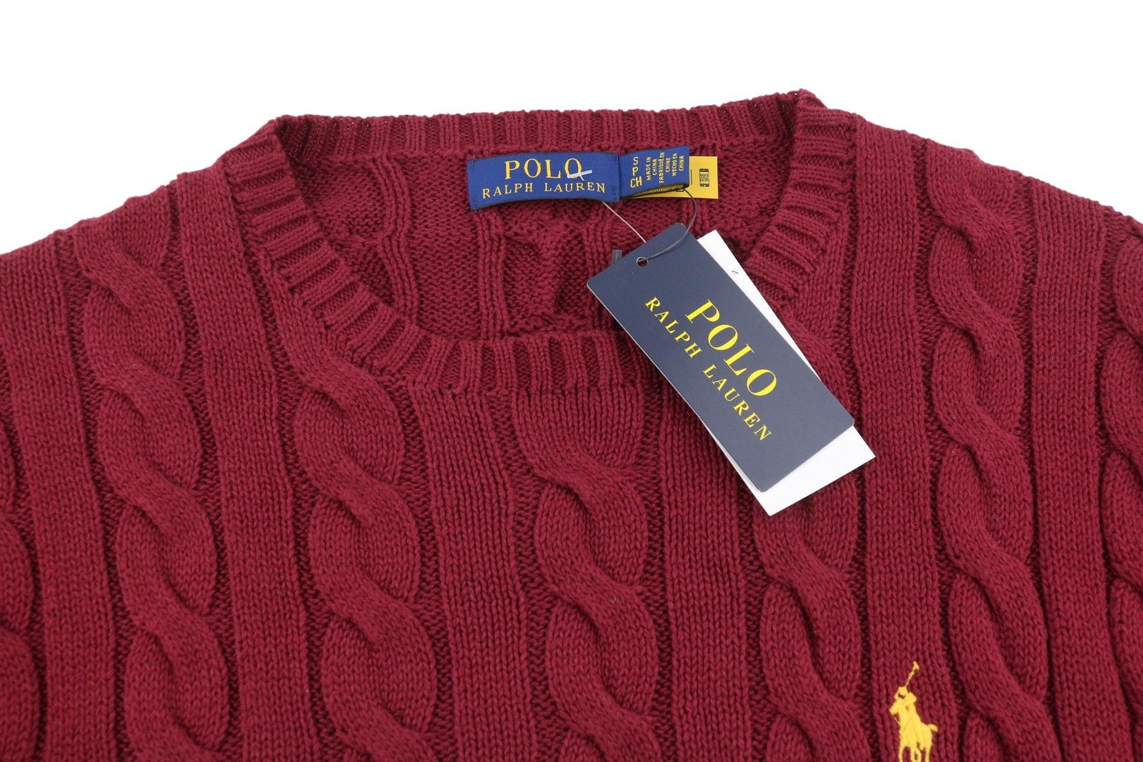 Ralph Lauren RED S Burgundy Cable Knit Pullover Jumper 86918 Size US S / EU 44-46 / 1 - 6 Thumbnail