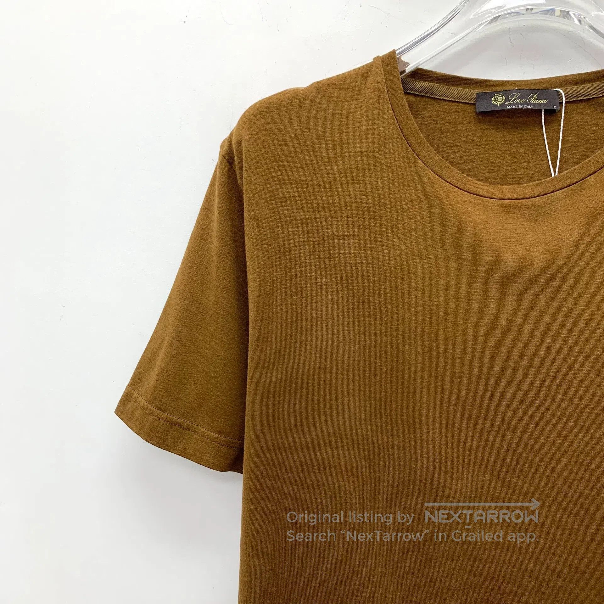 Loro Piana Loro Piana Dark Brown Mulberry Silk Crew Neck Short-Sleeve Size US M / EU 48-50 / 2 - 3 Thumbnail