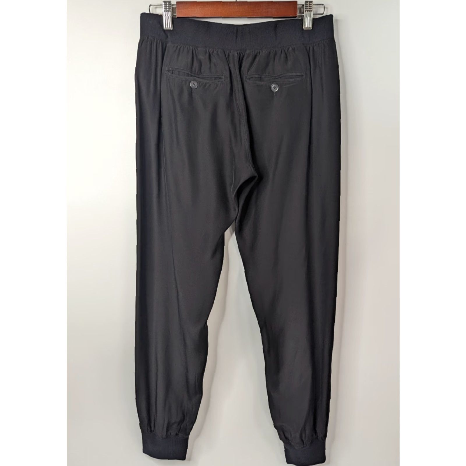 Vintage ATM Jogger Pants Silk Black Womens Size Small Pull On Size 28" / US 6 / IT 42 - 3 Thumbnail