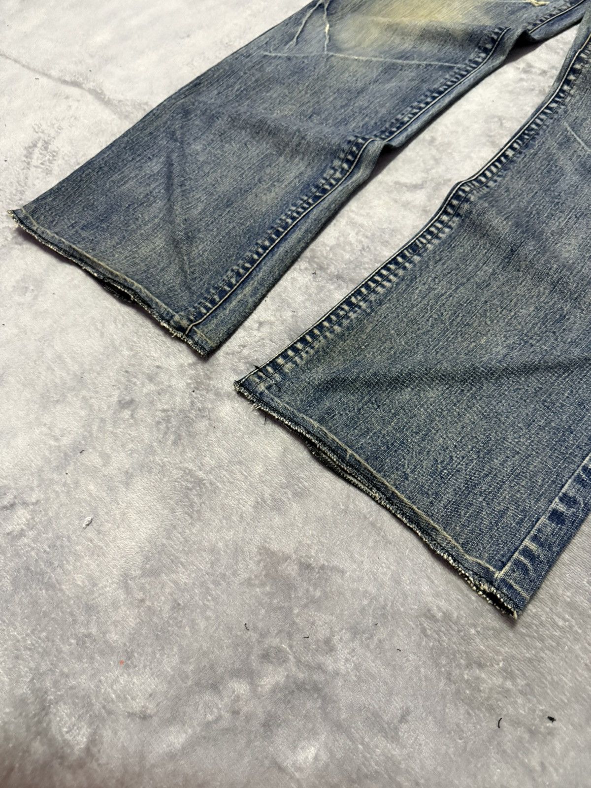 Japanese Brand Hang Ten Tribal Pocket Mud Wash Wide Leg Flared Jeans Size US 30 / EU 46 - 11 Thumbnail