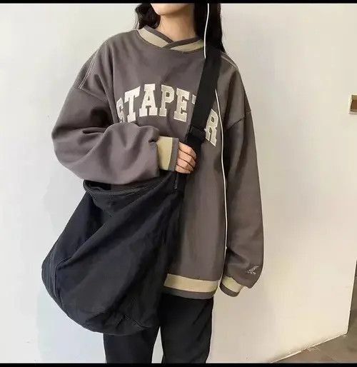 Japanese Brand Shoulder Bag Large Canvas Crossbody y2k military Size ONE SIZE - 3 Thumbnail