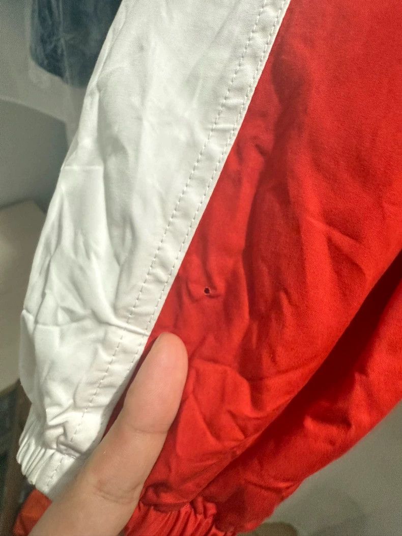 Balenciaga Balenciaga Red and White Patchwork Windbreaker Size US S / EU 44-46 / 1 - 6 Thumbnail