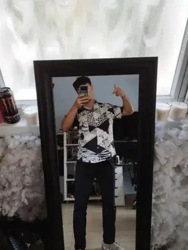 Other Hawaiian Shirt Men Fashion Flower Geometric Printed Shirt Size US XL / EU 56 / 4 - 4 Thumbnail