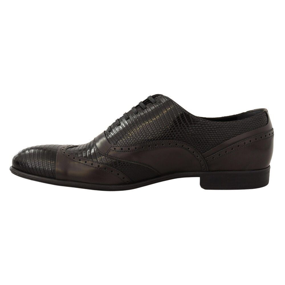 Dolce & Gabbana Dolce & Gabbana Elegant Brown Lizard Leather Oxford Shoes Size US 11 / EU 44 - 4 Thumbnail