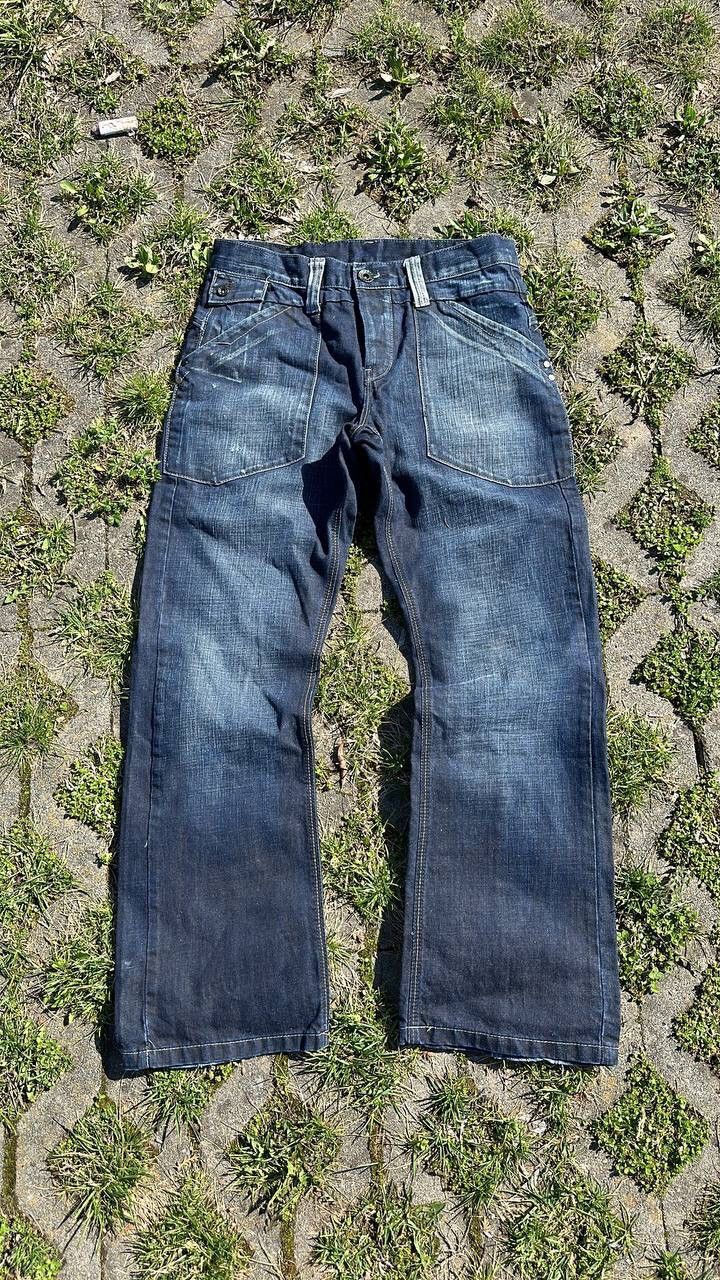 Japanese Brand Crazy Vintage Japan Y2K Flare Jeans Size US 32 / EU 48 - 2 Thumbnail