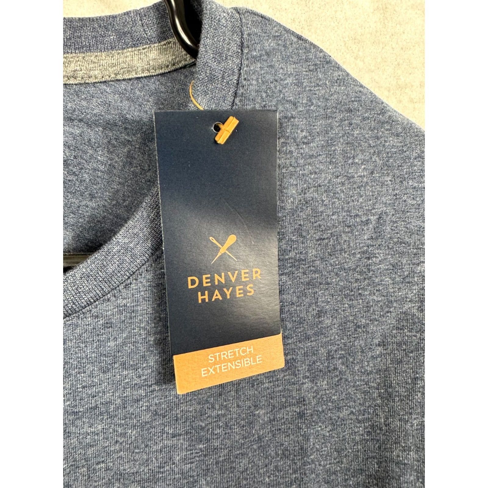Vintage Denver Hayes Modern Fit Stretch Tee Shirt Blue S/S Mens Large NEW Size US L / EU 52-54 / 3 - 3 Thumbnail