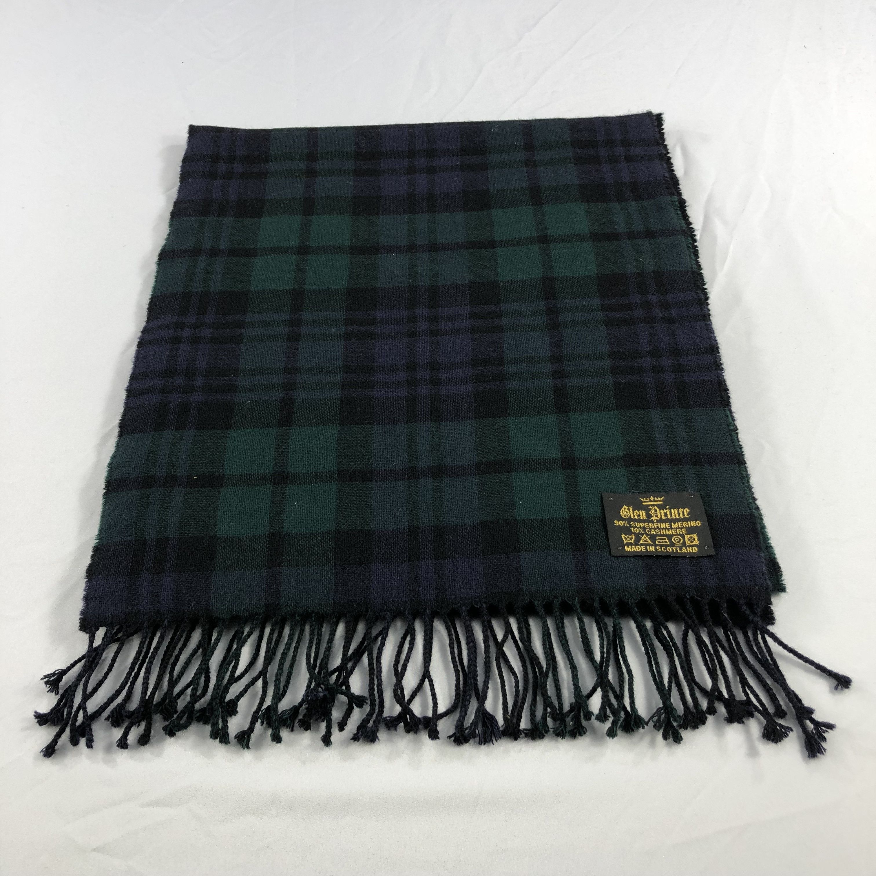 Vintage Glen Prince Tartan Merino Scarf Muffler V1016 Size ONE SIZE - 3 Thumbnail