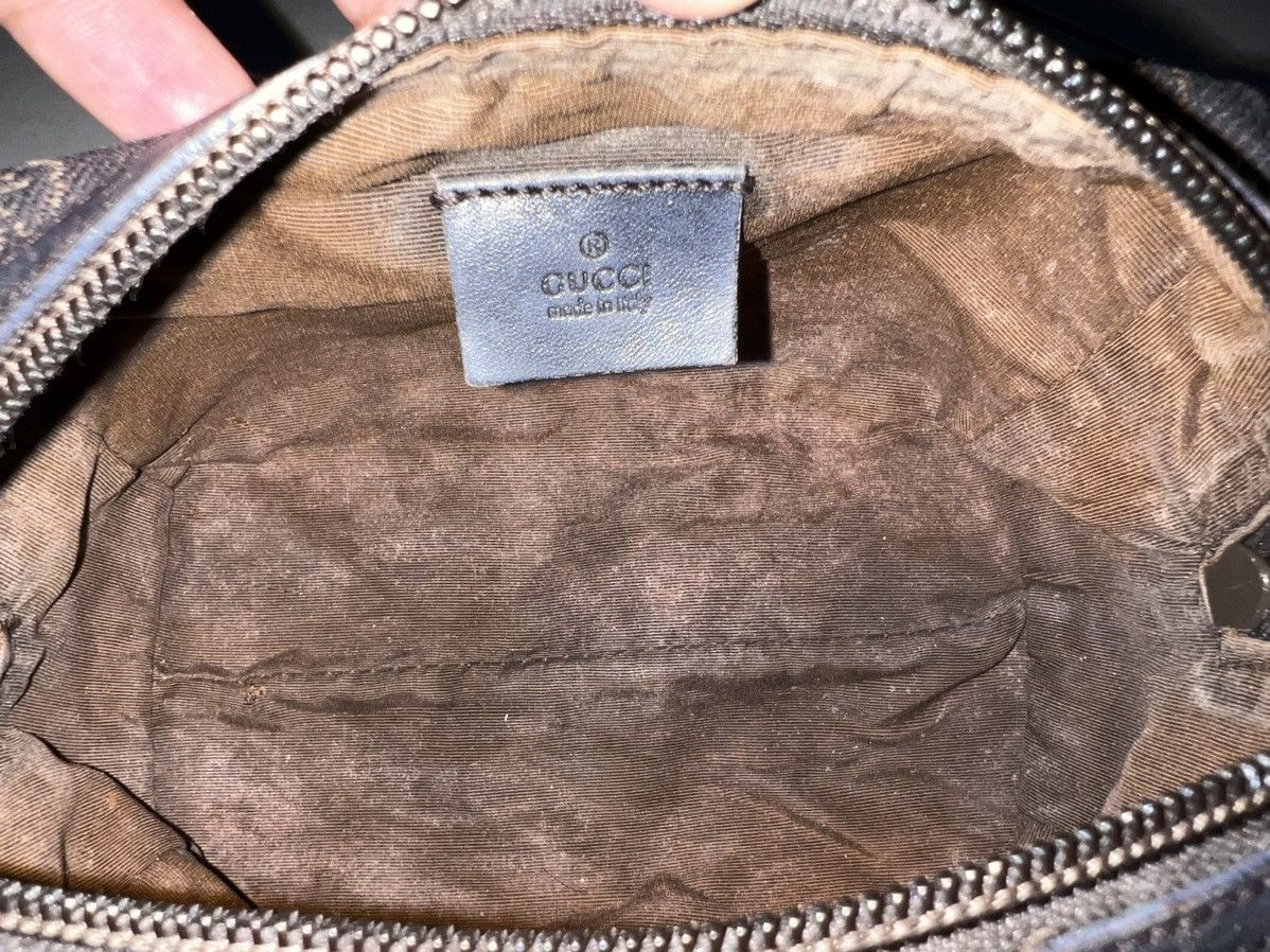 Gucci GUCCI GG Denim Leather Pouch Cosmetic Pouch Dark Brown Size ONE SIZE - 6 Thumbnail