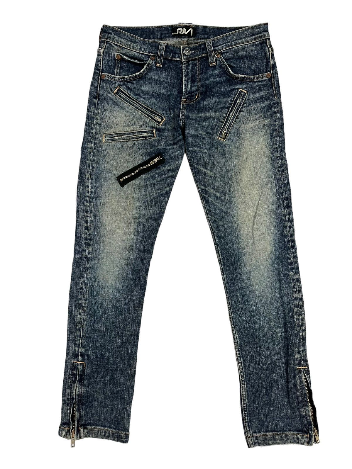 If Six Was Nine Japanese Brand RNA Zipper Pocket Jeans Size 29" - 1 Thumbnail