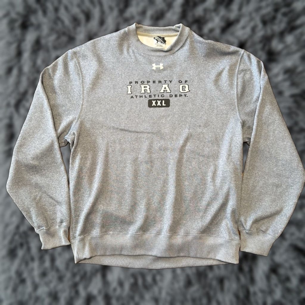 Under Armour Under Armour Sweatshirt Mens Blue Medium Property Of Iraq Athletic Department Size US M / EU 48-50 / 2 - 1 Thumbnail