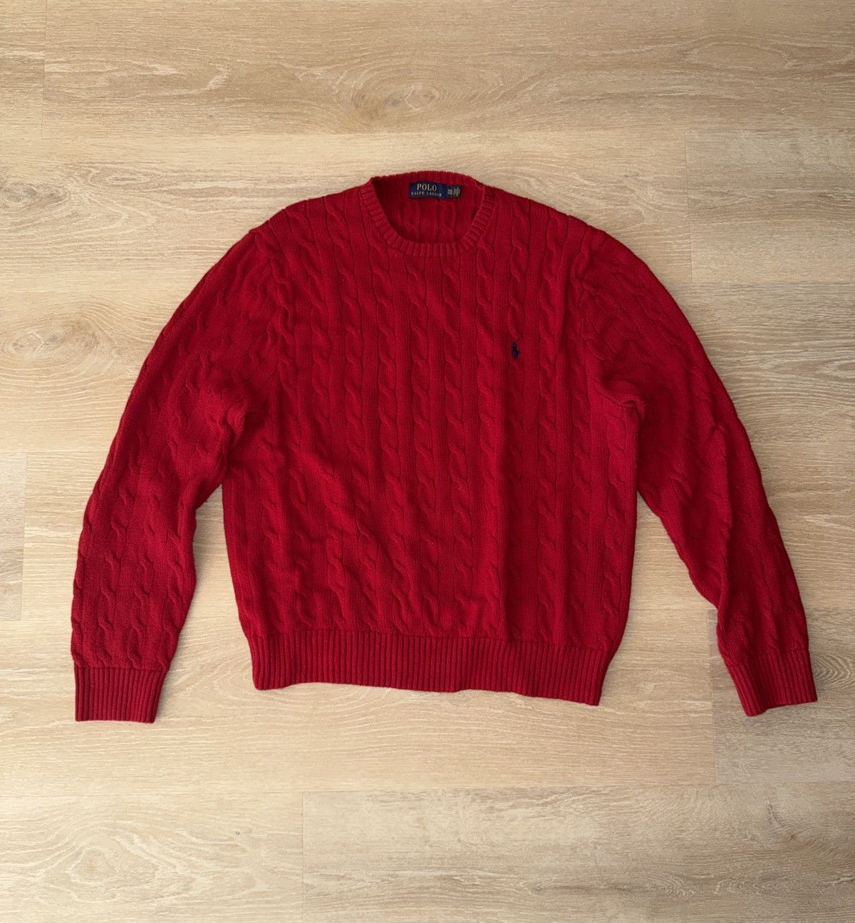 Polo Ralph Lauren Polo Ralph Lauren Knit Red Cable Knit Sweater Size US XXL / EU 58 / 5 - 1 Thumbnail