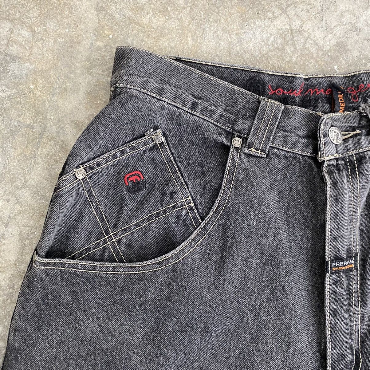 JNCO Vintage Freaky Massivebob Faded Grey Baggy Denim Jeans Size US 29 - 10 Thumbnail