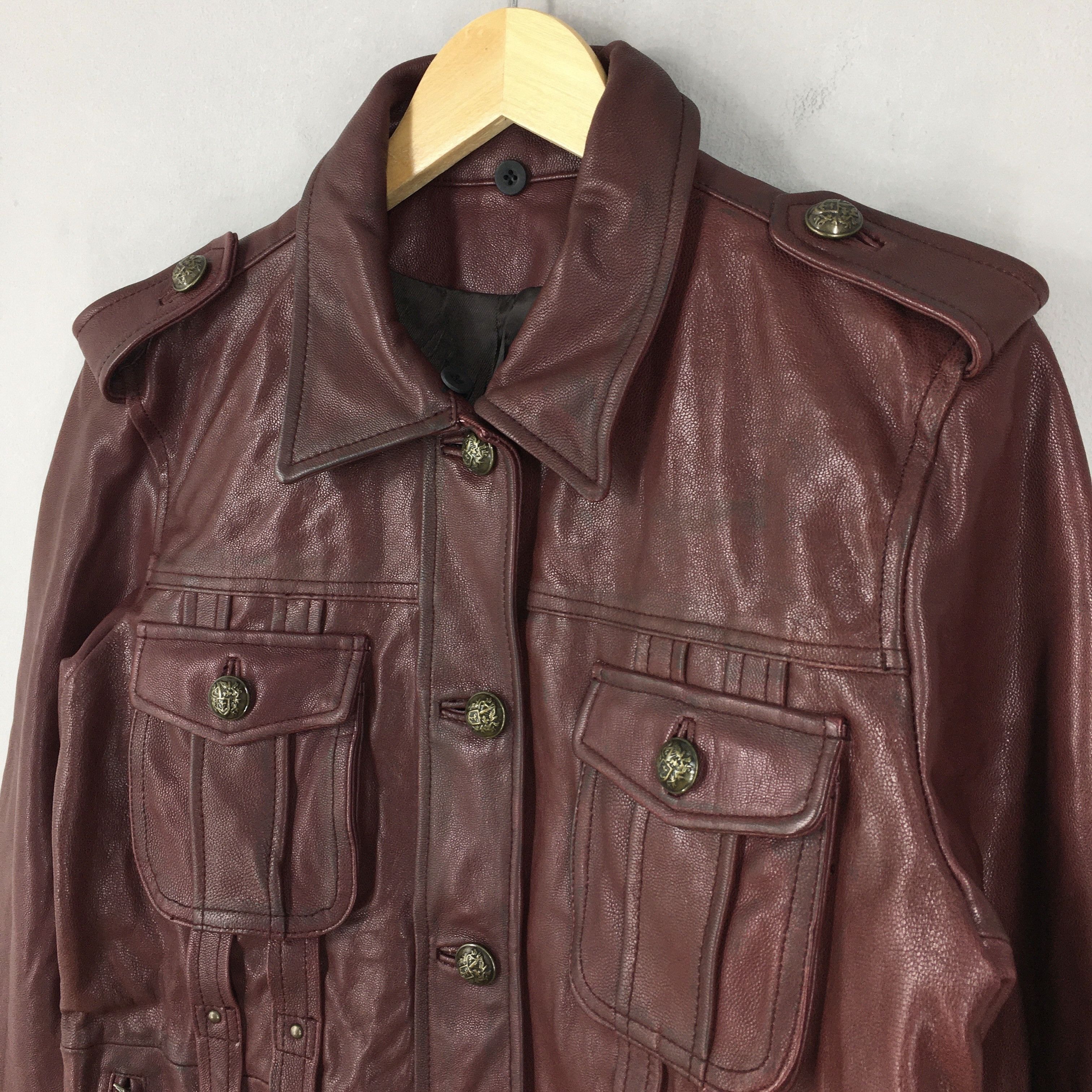 If Six Was Nine × Le Grande Bleu (L.G.B.) × Yoshiyuki Konishi Edge Rupert Japan Leather Kinky Women Jacket Medium Size M / US 6-8 / IT 42-44 - 3 Thumbnail
