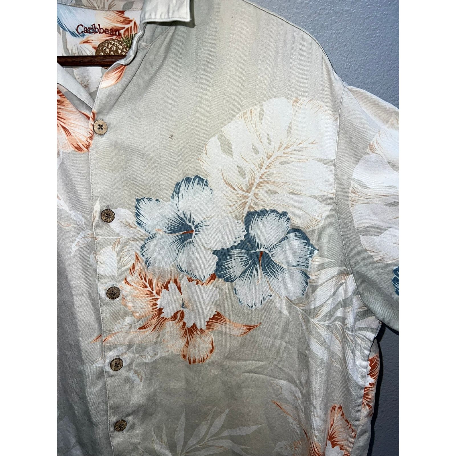 Caribbean Caribbean Hawaiian Shirt Button Down Silk Cotton Mens Large Size US L / EU 52-54 / 3 - 3 Thumbnail