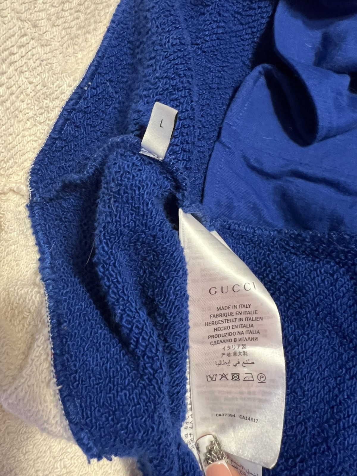 Gucci Gucci Game Logo Felted Cotton Jersey Zip Hoodie. Size US L / EU 52-54 / 3 - 8 Thumbnail