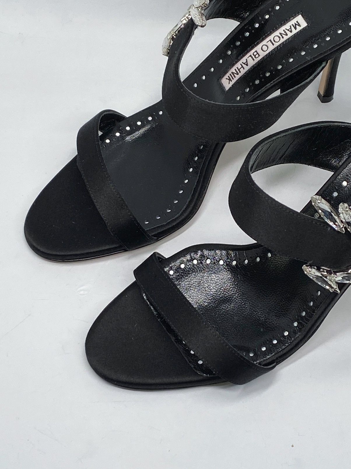 Manolo Blahnik Manolo Blahnik Crystal-Embellished Satin Sandals size 39 Size US 9 / IT 39 - 7 Thumbnail
