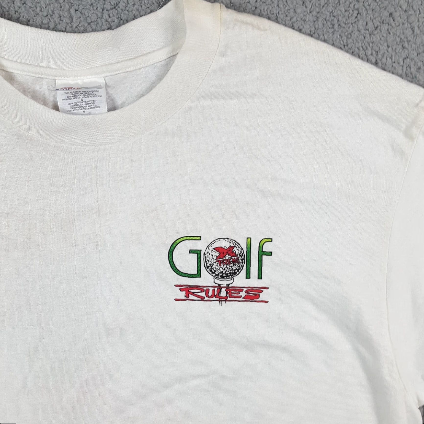 Hanes VINTAGE Star Trek Golf Parody T-Shirt Mens Large White 90s Cartoon Comics Retro Size US L / EU 52-54 / 3 - 3 Thumbnail