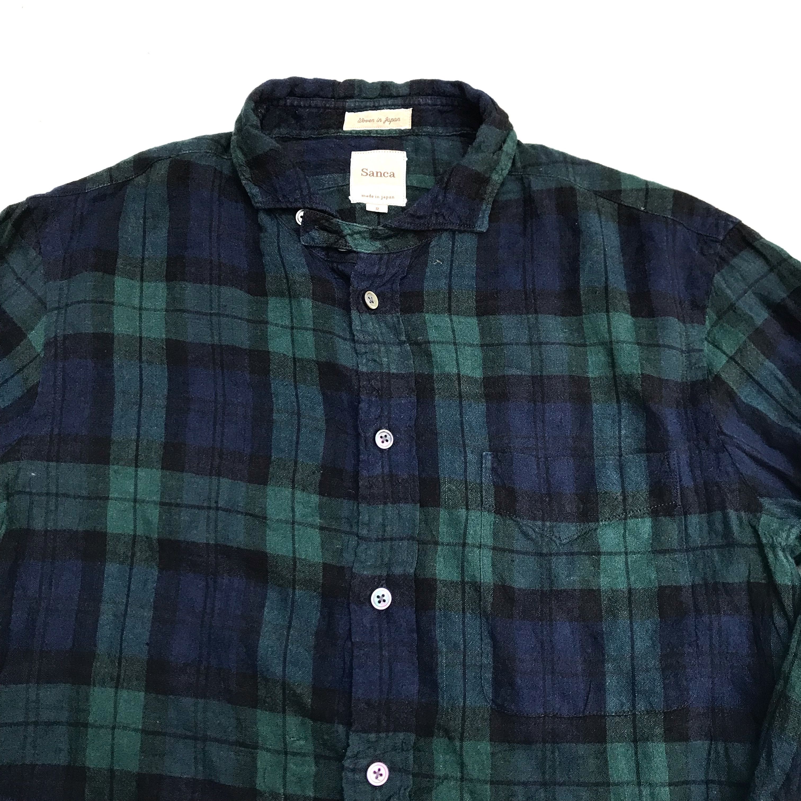 Japanese Brand Vintage Sanca japan Flannel Shirt long sleeves green union Size US M / EU 48-50 / 2 - 4 Thumbnail