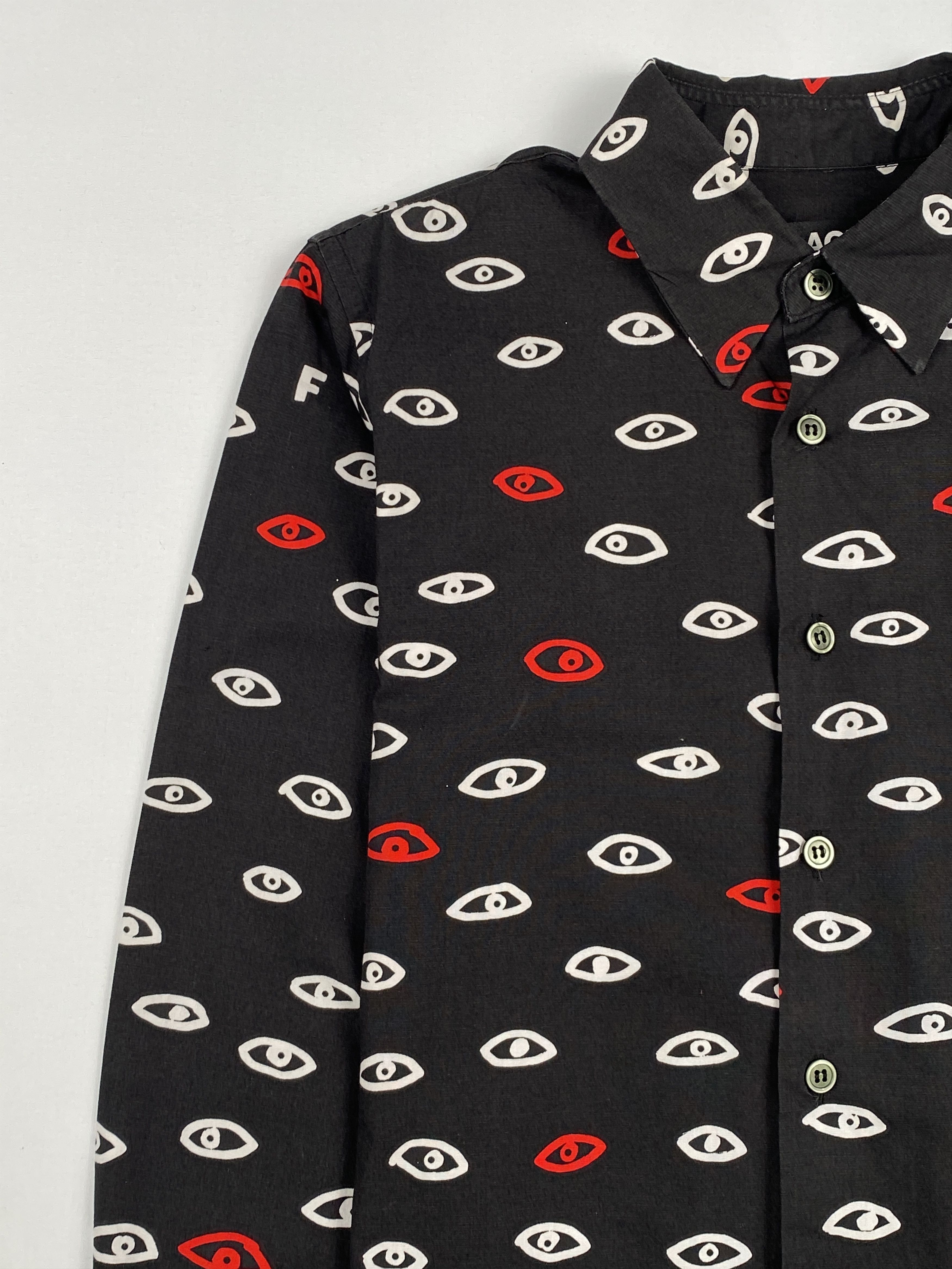 Comme des Garcons Black AD2015 Eyes All-Over Print Flannel Long Sleeves Shirt Size US XS / EU 42 / 0 - 6 Thumbnail