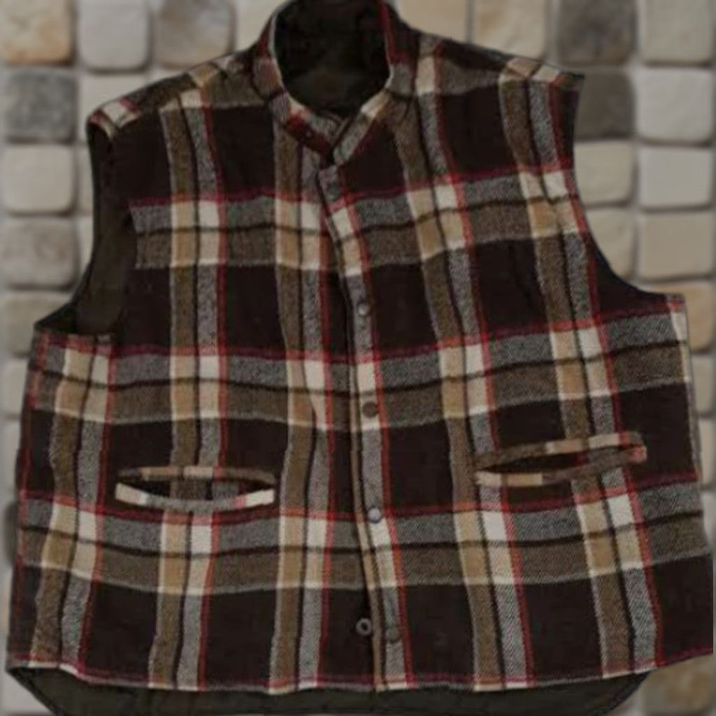Vintage VINTAGE Deep North Vest Outdoor Plaid Insulated Down XL Brown Men Size US XL / EU 56 / 4 - 1 Thumbnail