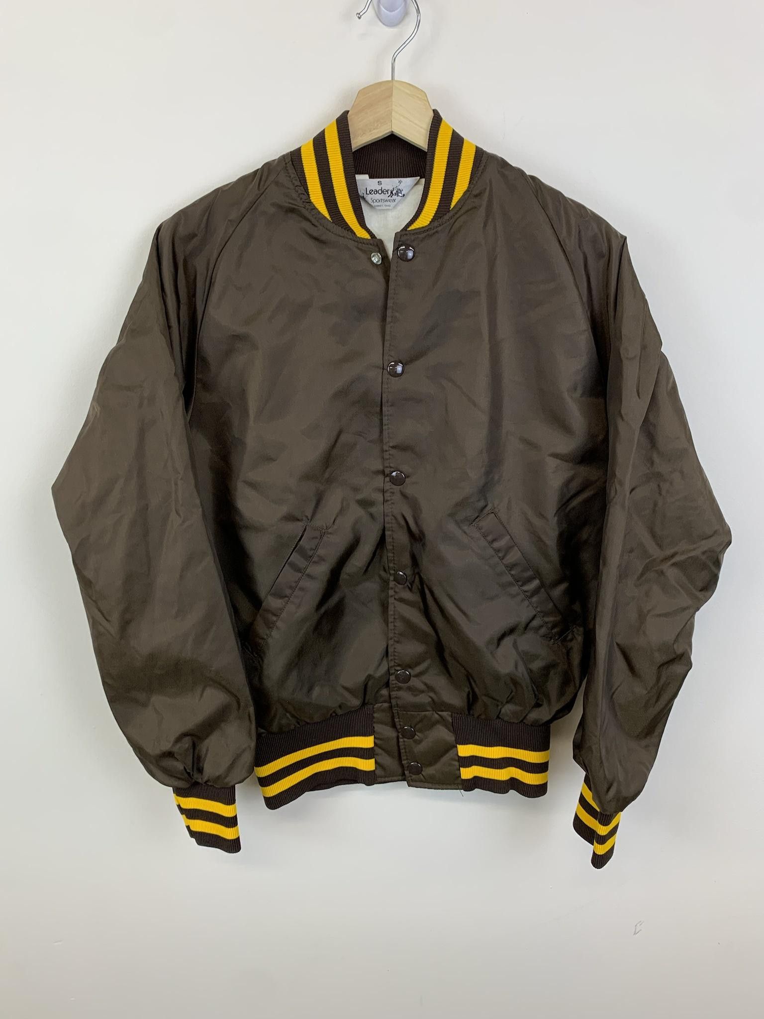 image of Vintage 90's Brown Athletic Snap Jacket, Men's (Size Small)