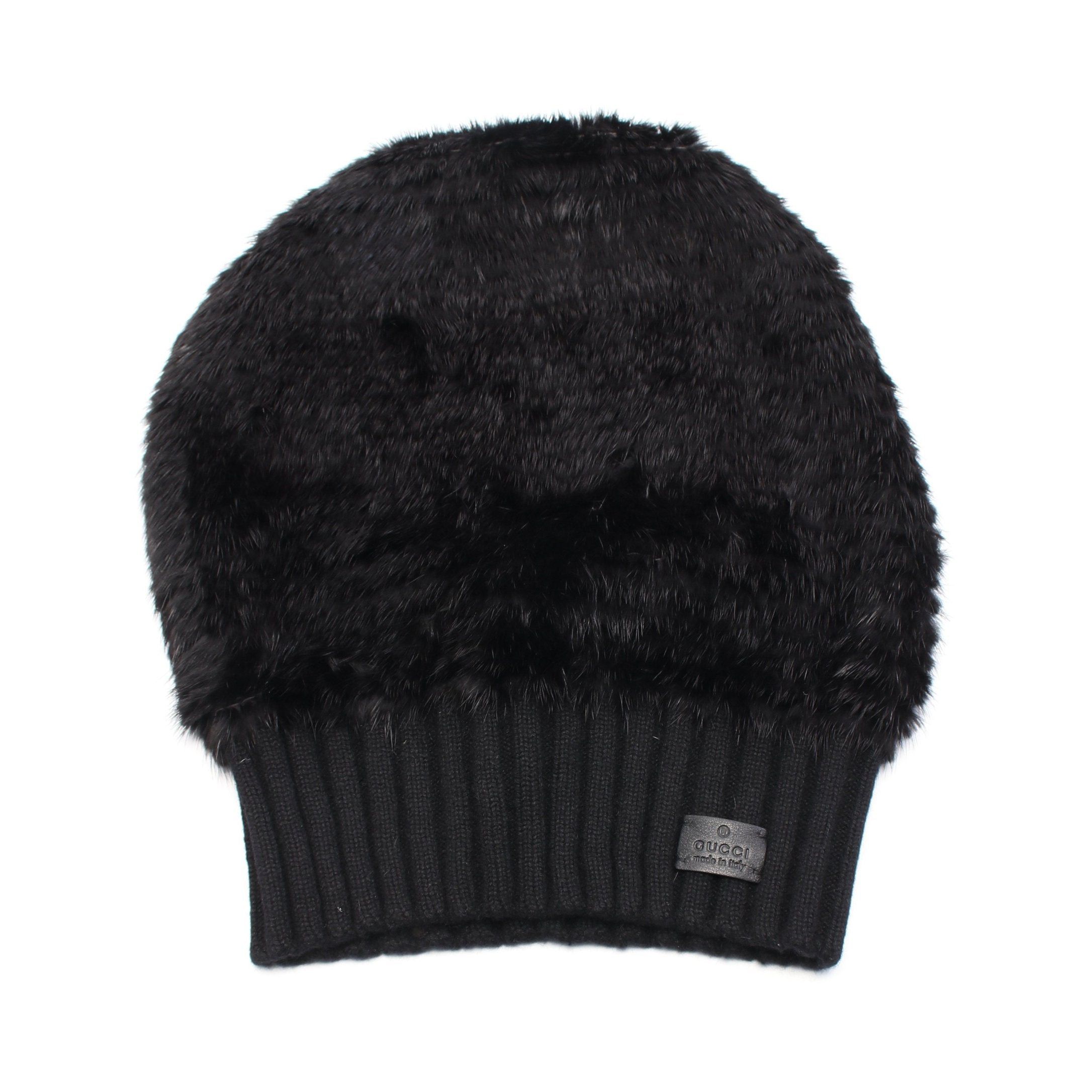 Gucci Gucci Cap Mink Cashmere Black Size ONE SIZE - 1 Thumbnail