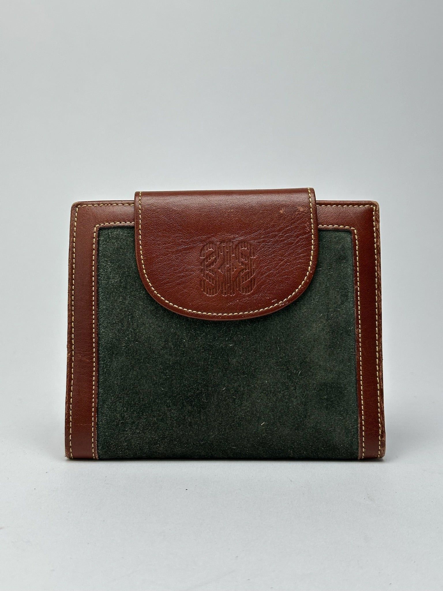 Loewe Vintage Madrid suede leather wallet brown green Size ONE SIZE - 1 Thumbnail