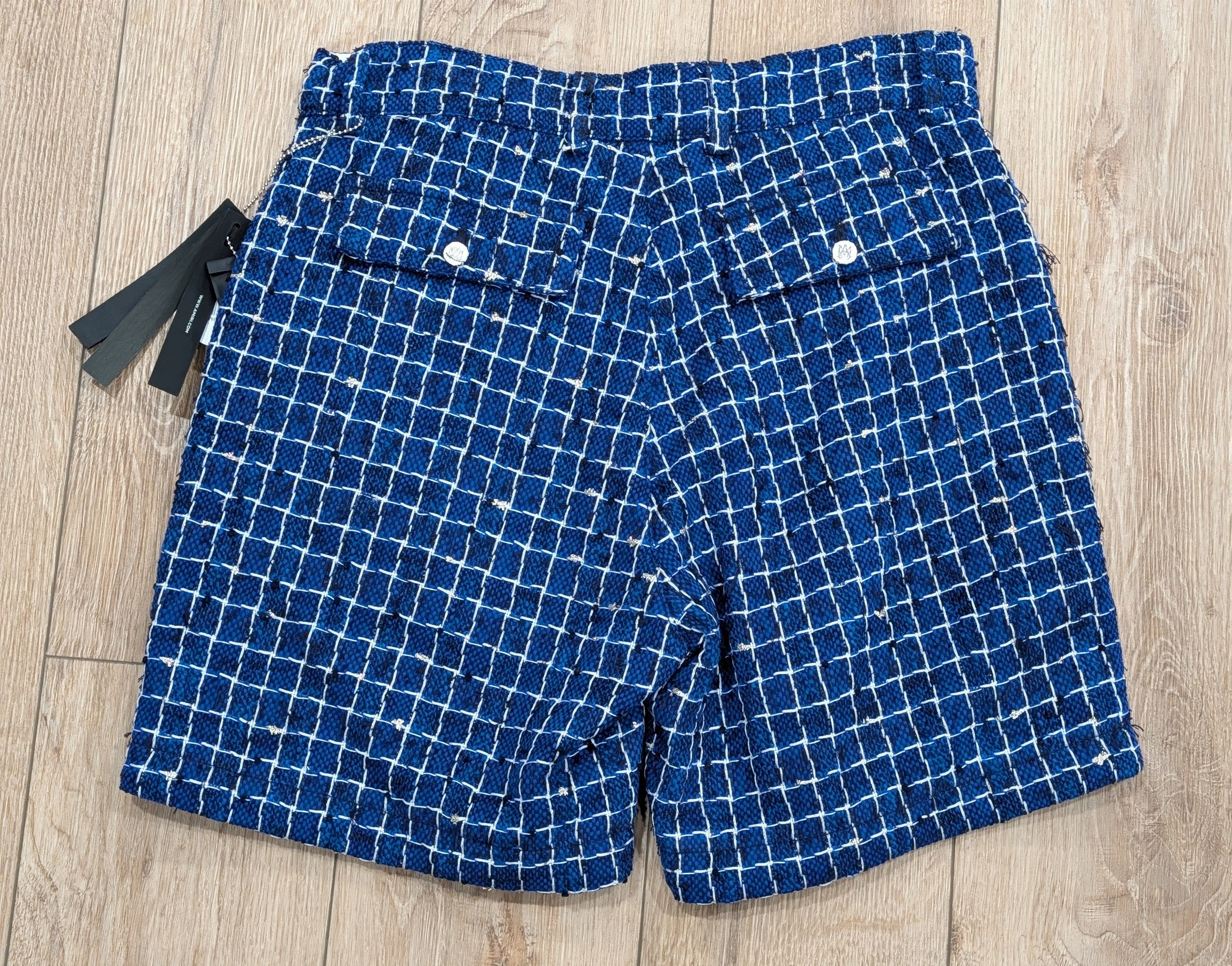 Amiri AMIRI Stripe Boucle Tweed Shorts Navy 52 US 36 Size US 36 / EU 52 - 3 Thumbnail