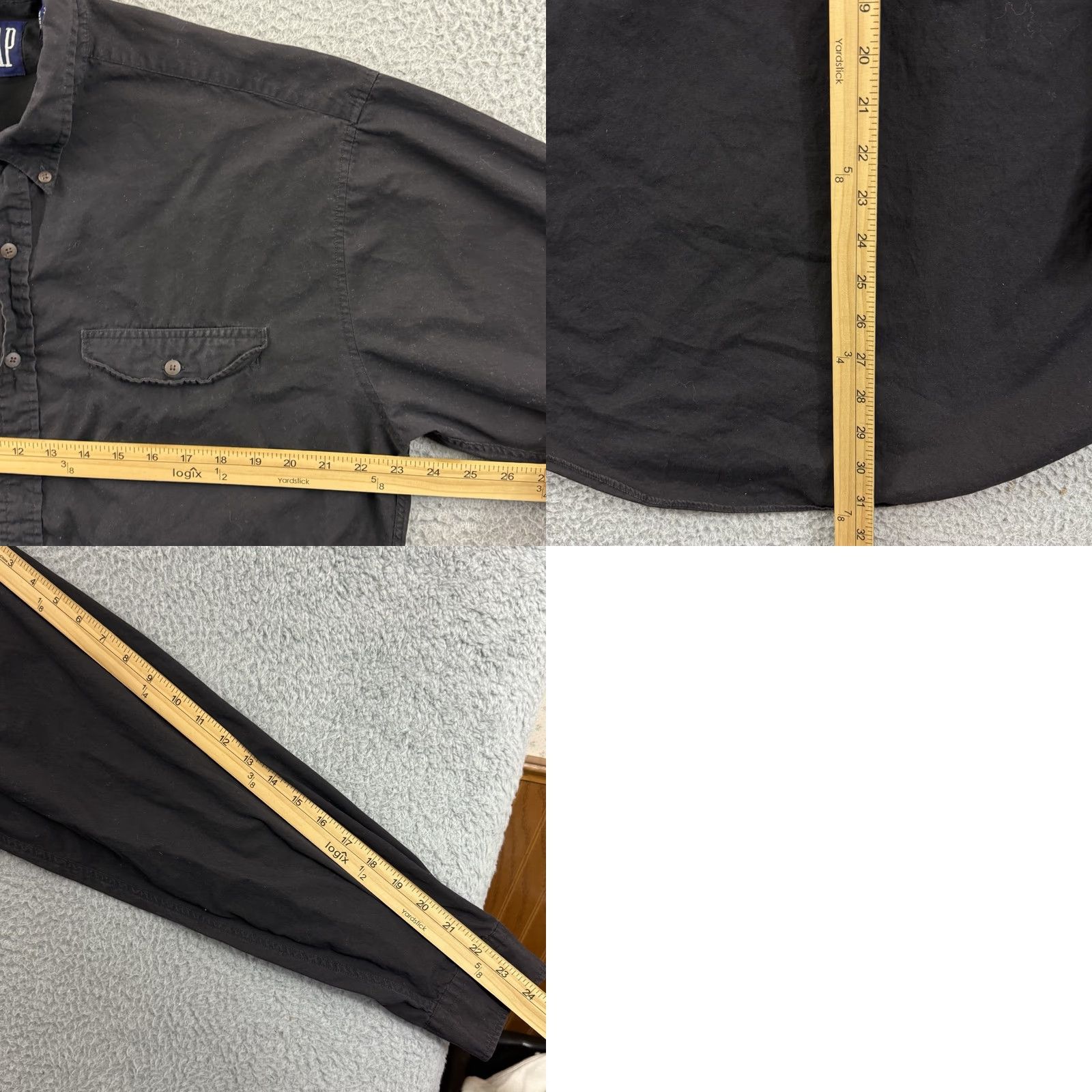 Gap VINTAGE Gap Shirt Mens L Black 90s Long Sleeve Button Up Casual Preppy Boho Shirt Size US L / EU 52-54 / 3 - 8 Thumbnail