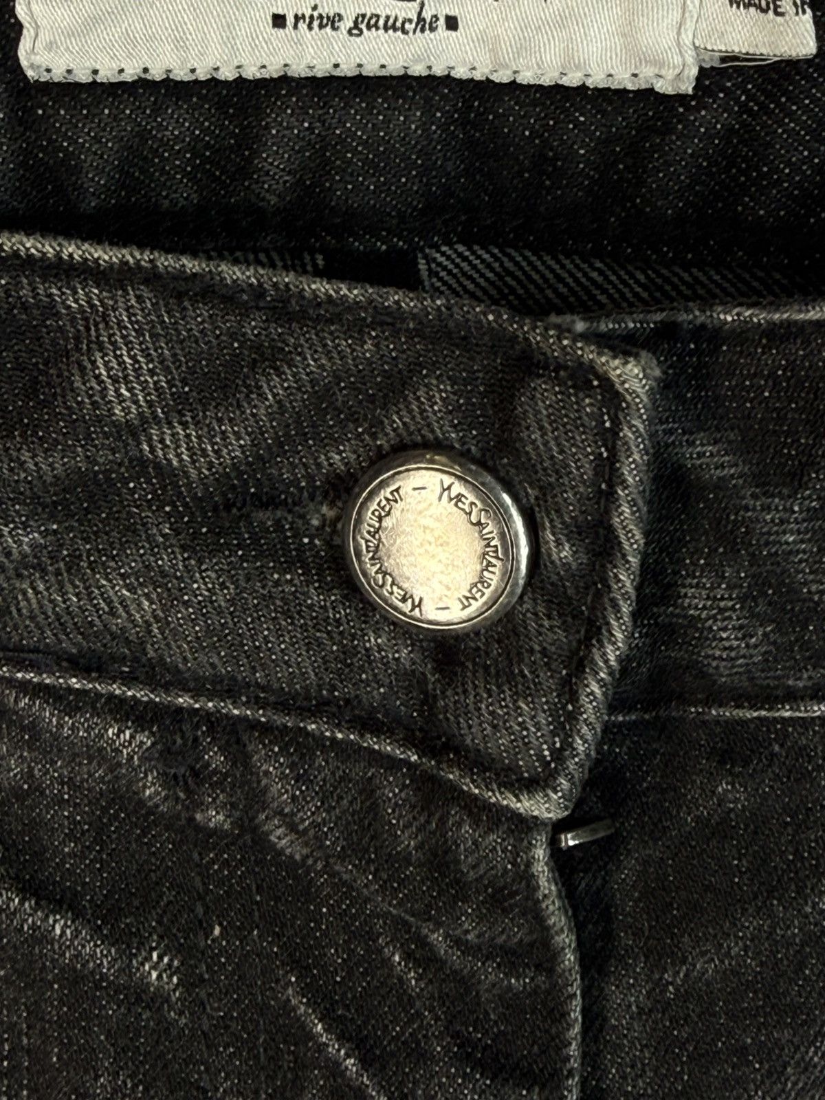Yves Saint Laurent 🇮🇹 Flare 30x30 YSL Jeans Denim Pants Big Logo Selvedge Rive Size 30" / US 8 / IT 44 - 6 Thumbnail
