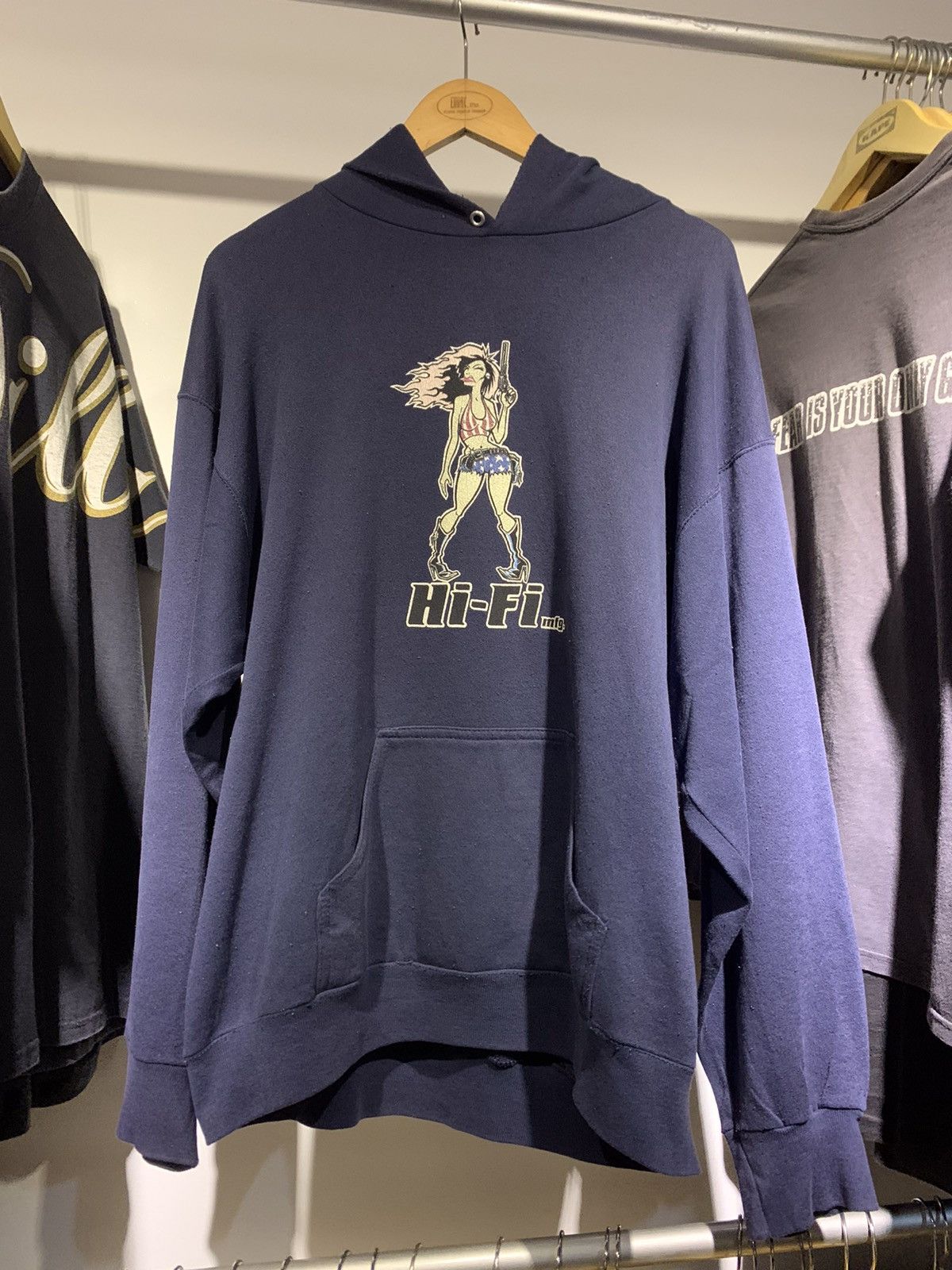 image of Powell Peralta x Skategang Vintage Hi-Fi Mfg Hoodie in Navy, Men's (Size XL)