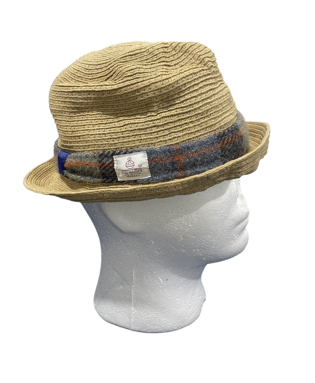 Harris Tweed Straw Hat X Vintage Closshi Japan